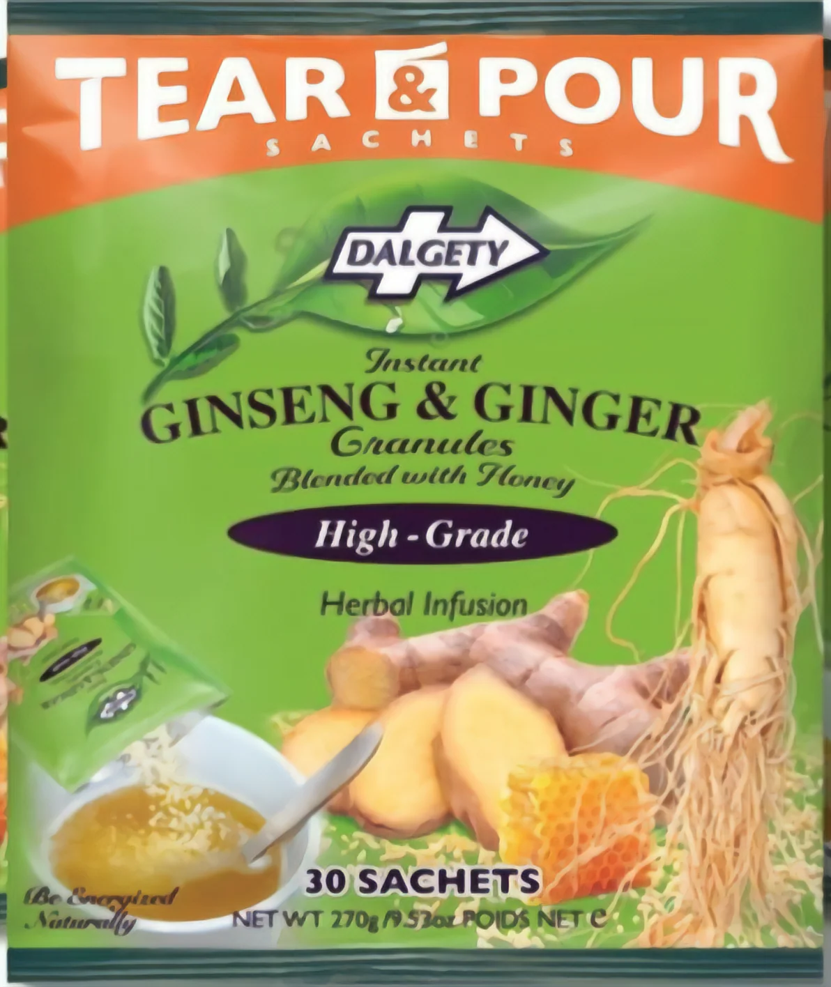 imgi_8_IGG_Image Dalgety Instant Ginseng & Ginger Herbal Tea (Pouch 270g) - Image 1