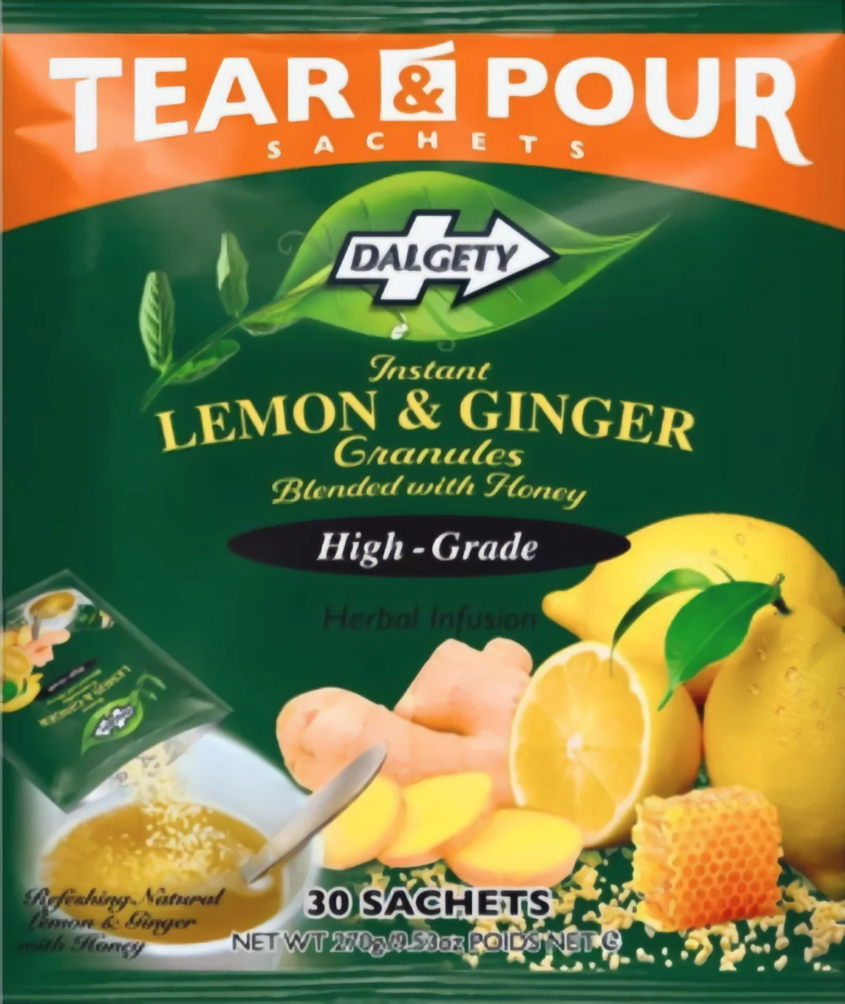 imgi_8_ILG_Image Dalgety Instant Lemon & Ginger Herbal Tea (Pouch 270g) - Image 1