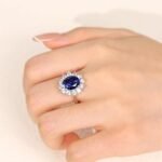 Princess Diana Ring, 3.7ct Lab-Grown Blue Sapphire Ring - Image 2