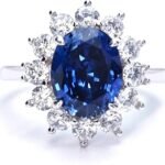 Princess Diana Ring, 3.7ct Lab-Grown Blue Sapphire Ring
