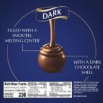 Lindt LINDOR Dark Chocolate Candy Truffles, Dark Chocolate with Smooth, Melting Truffle Center, 25.4 oz., 60 Count Box - Image 2