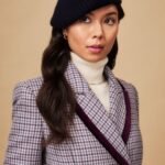 Chloe Knitted Navy Wool Beret