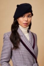 Chloe Knitted Navy Wool Beret