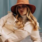 Margot Orange Cashmere Check Hat