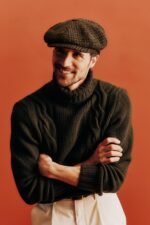 Muirfield Navy Tweed Bakerboy Cap - Image 3