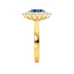 DIANA Chatham® Blue Sapphire & Lab Diamond 18k Yellow Gold - Image 8