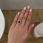 DIANA Chatham® Blue Sapphire & Lab Diamond 18k Yellow Gold - Image 6