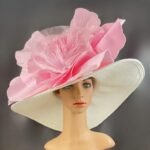 Giant Light Pink Flower Kentucky Derby Hat - Image 4