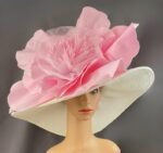 Giant Light Pink Flower Kentucky Derby Hat - Image 2