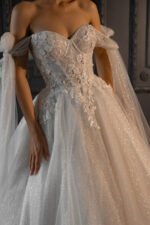 Floral Lace Wedding Dress Celia with Detachable Straps - Image 2