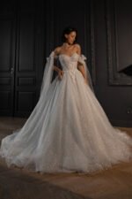 Floral Lace Wedding Dress Celia with Detachable Straps - Image 5